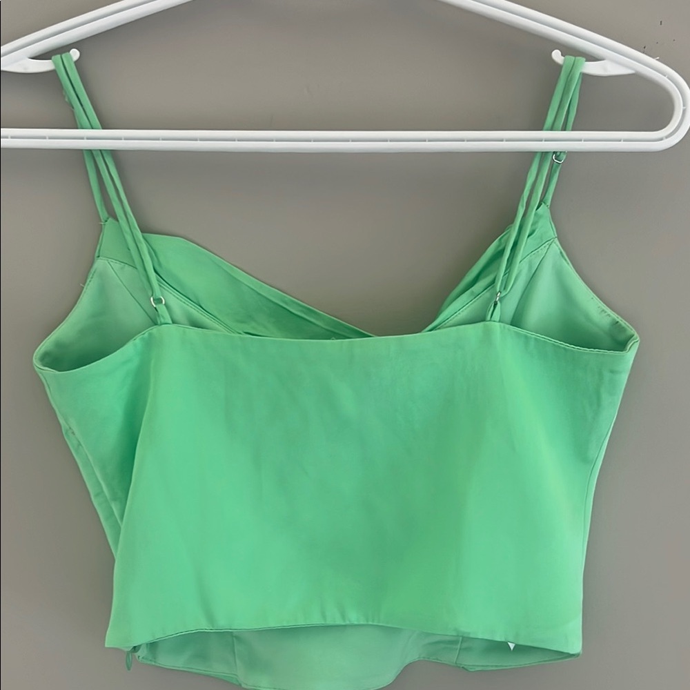 ZARA Green Sleeveless Crop Bustier Top - Picture 6 of 8